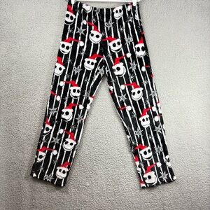 Disney Black Red White Jack Skellington Holiday Pajama Pants